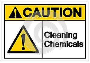 Caution Cleaning Chemicals Symbol Sign, Vector Illustration, Isolate On White Background Label. EPS10