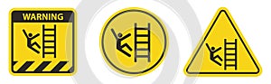 Caution Climb Hazard Symbol Sign Isolate On White Background