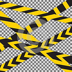 Caution crossed tapes border vector.