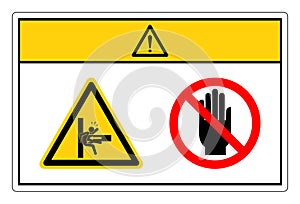 Caution Crush Hazard Do Not Touch Symbol Sign, Vector Illustration, Isolate On White Background Label. EPS10