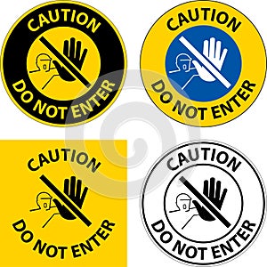 Caution Do Not Enter Symbol Sign on white background