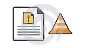 Caution Document Icon: Safety Information & Alerts, vector design Generative AI