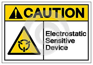 Caution Electrostatic Sensitive Device ESD Symbol Sign, Vector Illustration, Isolate On White Background Label .EPS10