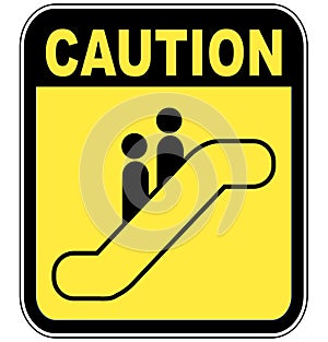 Caution escalator sign