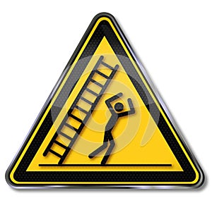 Caution falling ladder