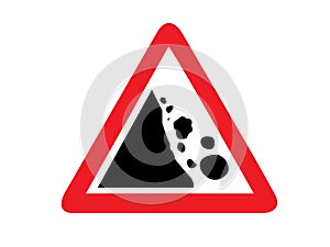 Caution falling rocks Sign Vector