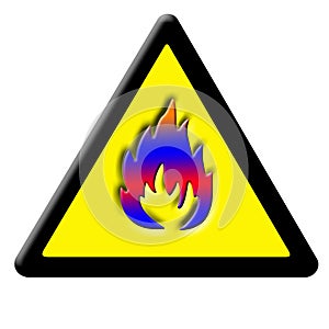 Caution fire sign