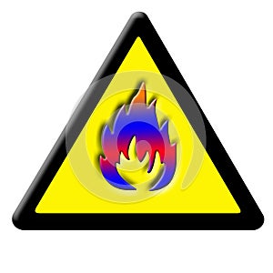 Caution fire sign photo