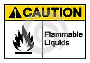Caution Flammable Liquids Symbol Sign, Vector Illustration, Isolate On White Background Label. EPS10