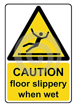 Caution floor slippery when wet