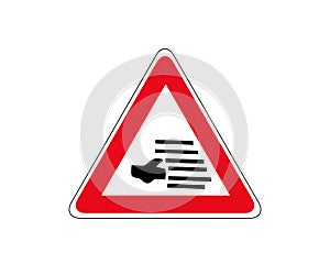 Caution for fog likely traffic sign. Vector illustration