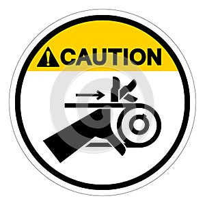 Caution Hand Entanglement Belt Drive Symbol Sign, Vector Illustration, Isolate On White Background Label .EPS10