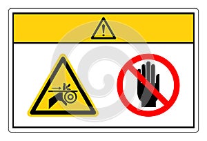 Caution Hand Entanglement Belt and Rollers Do Not Touch Symbol Sign, Vector Illustration, Isolate On White Background Label. EPS10