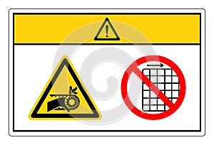 Caution Hand Entanglement Notched Belt Drive Symbol Sign, Vector Illustration, Isolate On White Background Label .EPS10