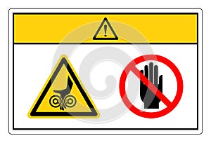 Caution Hand Entanglement Rollers Do Not Touch Symbol Sign, Vector Illustration, Isolate On White Background Label. EPS10