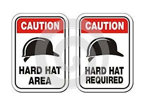 Caution hard hat required signs - safety signs