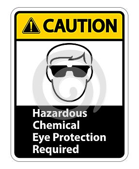 Caution Hazardous Chemical Eye Protection Required Symbol Sign Isolate on transparent Background,Vector Illustration