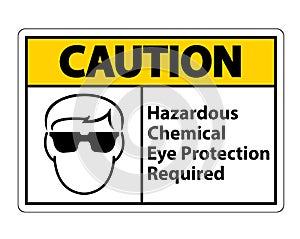 Caution Hazardous Chemical Eye Protection Required Symbol Sign Isolate on transparent Background,Vector Illustration