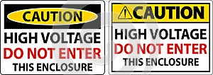 Caution High Voltage Do Not Enter Enclosure Sign