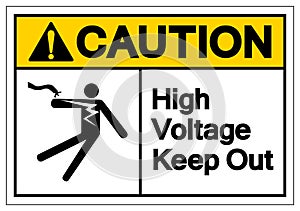 Caution High Voltage Keep Out Symbol Sign, Vector Illustration, Isolate On White Background Label .EPS10