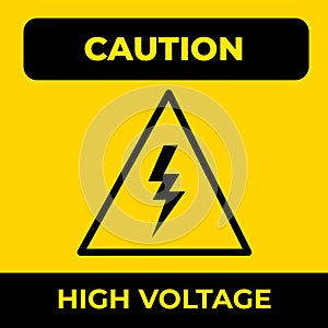 Caution high voltage sign age vector icon