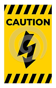 Caution High Voltage Symbol Sign Isolate On White Background