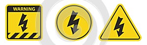 Caution High Voltage Symbol Sign Isolate On White Background