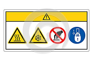 Caution Hot or Cold Surface Symbol Sign, Vector Illustration, Isolate On White Background Label. EPS10