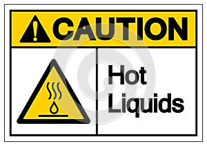 Caution Hot Liquids Symbol Sign, Vector Illustration, Isolate On White Background Label .EPS10