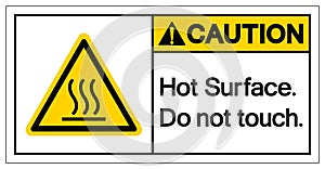 Caution Hot Surface Do Not Touch Symbol Sign, Vector Illustration, Isolate On White Background Label .EPS10