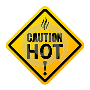 Caution hot vector sign