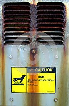 Caution hot vent