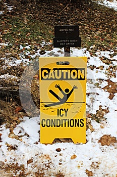 Caution ice conditions