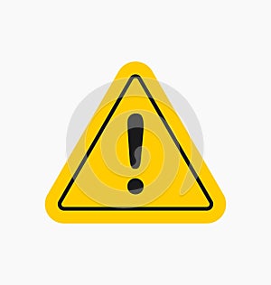 Caution icon / sign in flat style isolated. Warning symbol