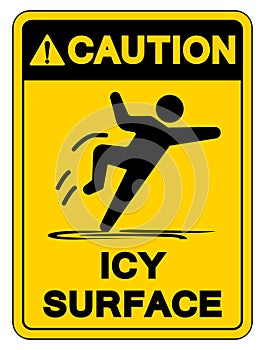 Caution Icy Surface Symbol Sign,Vector Illustration, Isolate On White Background Label. EPS10