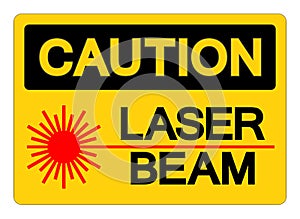 Caution Laser Beam Symbol Sign, Vector Illustration, Isolate On White Background Label .EPS10