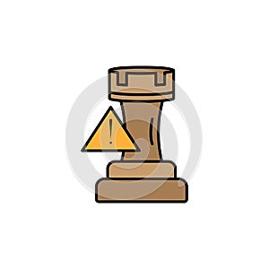 caution line colored icon. Signs and symbols can be used for web, logo, mobile app, UI, UX