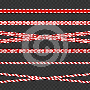 Caution lines isolated. Warning tapes. Danger signs. Vector