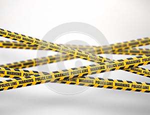 Caution lines isolated. Warning tapes. Danger signs. Vector illustration.