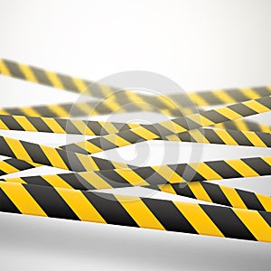 Caution lines isolated. Warning tapes. Danger signs. Vector illustration.