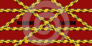 Caution lines isolated. Warning tapes. Danger signs.