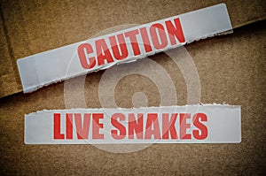 Caution Live Snakes