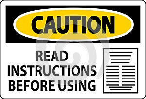 Caution Machine Sign Read Instructions Before Using