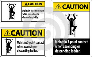 Caution Maintain 3 Point Contact When Ascending Or Descending Ladder