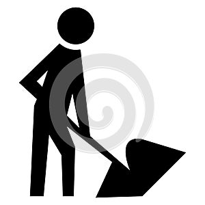 Caution Men At Work Symbol Sign Isolate on White Background,Vector Illustration