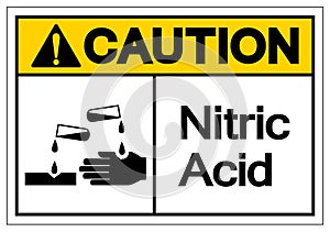 Caution Nitric Acid Symbol Sign, Vector Illustration, Isolate On White Background Label. EPS10