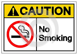 Caution No Smoking Symbol Sign, Vector Illustration, Isolate On White Background Label .EPS10