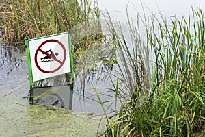 Caution no swimming