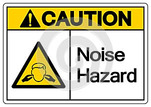 Caution Noise Hazard Symbol Sign, Vector Illustration, Isolate On White Background Label. EPS10