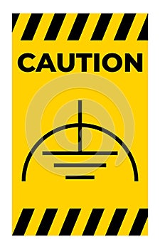 Caution Noiseless Earth Clean Ground Symbol Sign On White Background